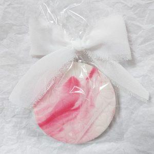 Ciastko okrągłe, w woreczku z wstążeczką, dwukolorowe