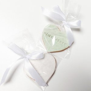 Ciastko serce “Dziękujemy”, ze wzorkiem, w woreczku ze wstążeczką