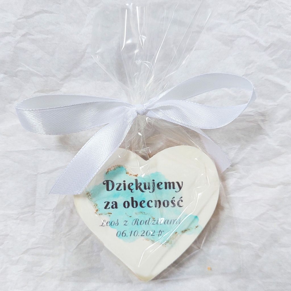 Serduszko z wydrukiem, pozłacane