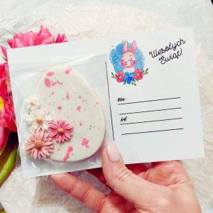 Ciastko na pocztówce - Jajko z kwiatkami