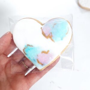 Ciastko serce akwarela podziękowanie